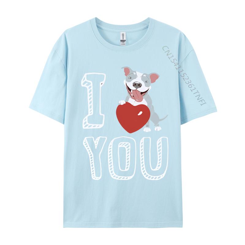 

Design I Love You Pitbull Valentine Tshirt Black Customized Tops Shirts Brand New Cotton Mens Top Tshirts 4XL