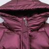 Winter Women's Shiny No-wash Padded Jacket   Mid-length Hooded Padded Coat