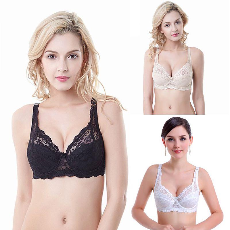 Eleganter Damen-Vollschalen-BH in Übergröße mit Spitze und verstellbaren Trägern