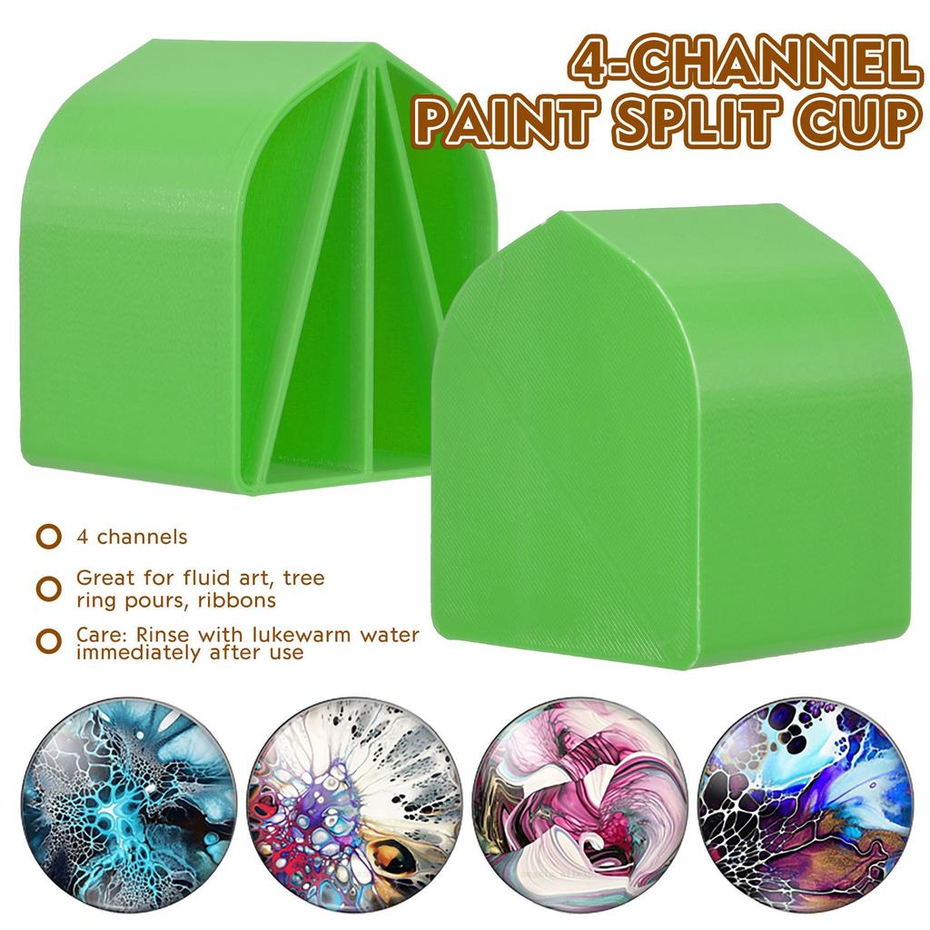 8oz Acrylic Pour Cup , 4 Channels Paint Pouring Split Cup Art Pour Supplies