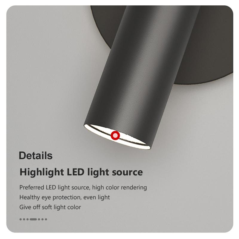 Lampe Murale LED Nordique Angle Réglable Lampe de Lecture Semi Encastrée Métal Rotation Applique Murale Pour Chambre Nuit Couloir Placard