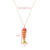 Collar con colgante de pez colorido de la serie Verano Océano, joyería de pez dorado moderna personalizada, regalo