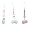 Trendy Beaded Key Rings Furry Ball Pendant Colorful Keychain Ornament Portable Phone Chain Accessory for Women Girls