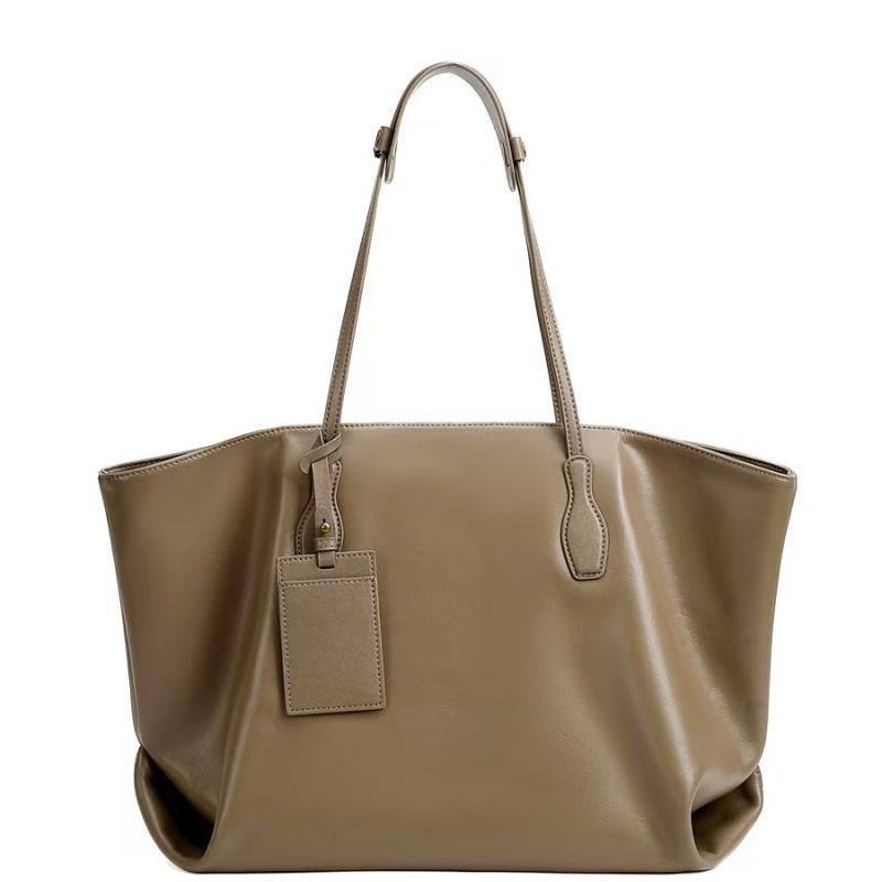 Cowhide Genuine Leather Large Soft Shoulder Tote Bags For Women 2026 Luxury Designer Big Shopping Work Ladies Handbags