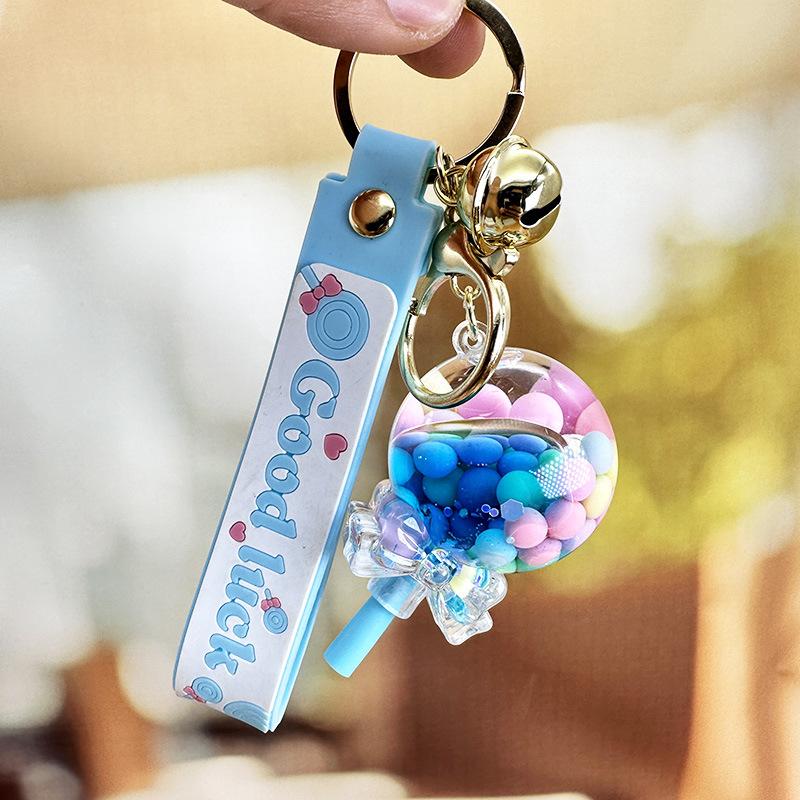 Liquid Quicksand Bottle, Lollipop, Cute Colored Beans, Keychain, Women'S Exquisite Schoolbag Pendant, Children'S Women'S Pendant, Small Gift.