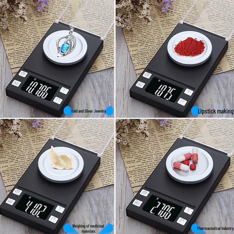 Portable Mini Kitchen & Jewelry Scale, 0.001g Precision Electronic Balance for Carats & Grams