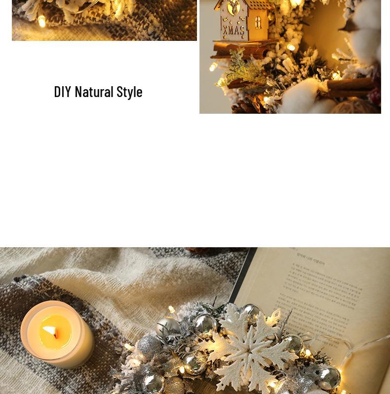 Coroană populară de Crăciun pentru ferestre și uși - Afișaj din ratan și decorațiune pentru locație