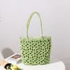 New straw bag hollow flower straw bag woven bag women's bag shoulder portable seaside vacation beach bag rattan bag