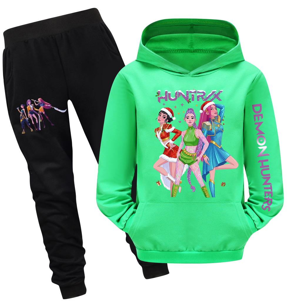 Zweiteiliger Trainingsanzug für Kinder mit Kapuzenoberteil und Hose Langärmeliges bedrucktes Sweatshirt-Set