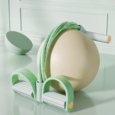 4-Tube Pedal Resistance Band with Handle Multifunction Tension Rope Yoga Sit-up Training Pedal