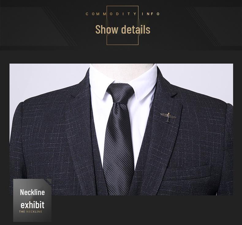 New Men's Slim Fit Korean Style Spring Casual Three-Piece Suit Blazer