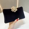 Pochette in Velluto con Diamanti e Chiusura a Serratura per Matrimoni Serale