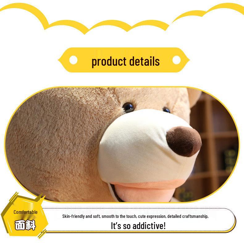 Extra Large 2-Meter Plush Hugging Bear Doll – Giant Stuffed Animal Pillow for Girls