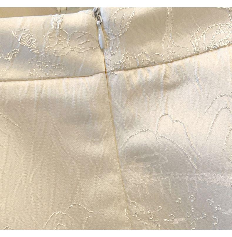 Summer 2025 High-Waist Chinese Style Embroidered A-Line Bodycon Midi Skirt for Women