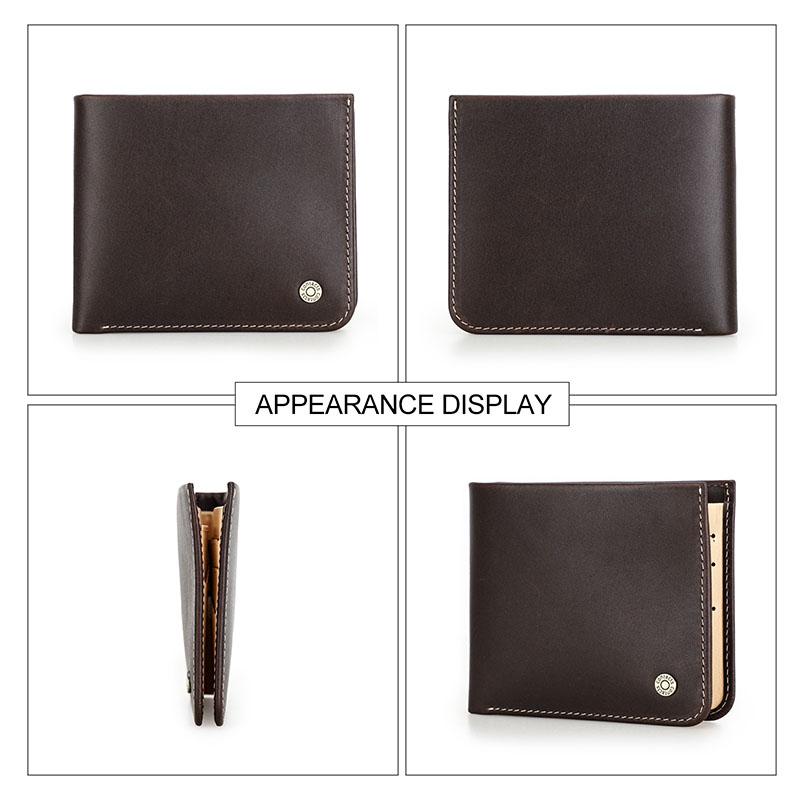 CONTACT'S Genuine Leather Vintage Short  Men Wallet Card Holder RFID Small Male Coin Purse Wallets