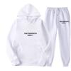 Independent Station Europe and the United States popular women's clothing letter printing hooded sweater fashion casual hair grabbing trousers set