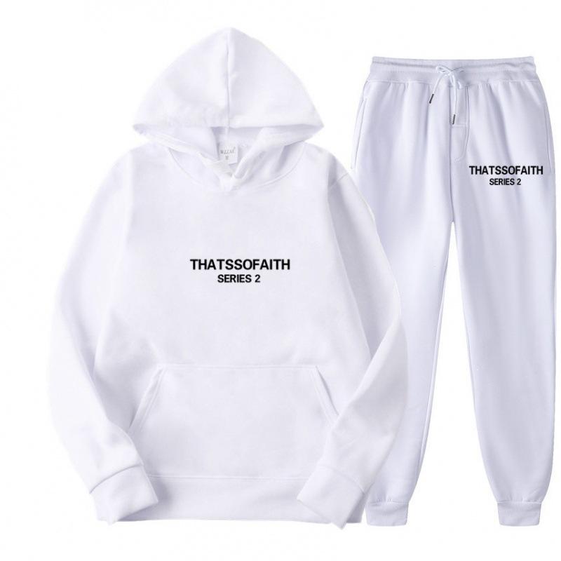 Independent Station Europe and the United States popular women's clothing letter printing hooded sweater fashion casual hair grabbing trousers set