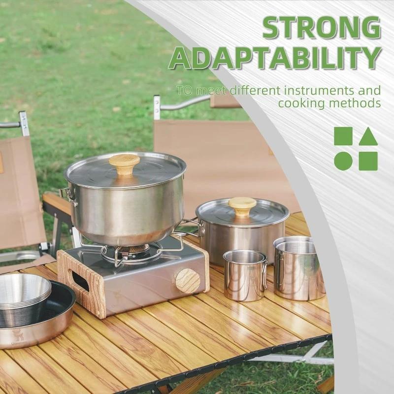 Mini Box Stove Camping Portable Outdoor Gas Stove Stainless Steel Box Stove Gas Burner Camping Cooking Supplies Accessories