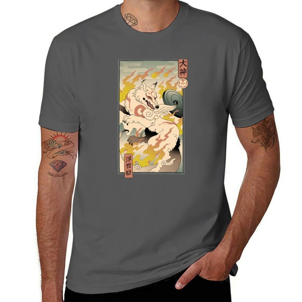 Okami Ukiyoe Tshirt Plus Size Summer Casual Tshirt