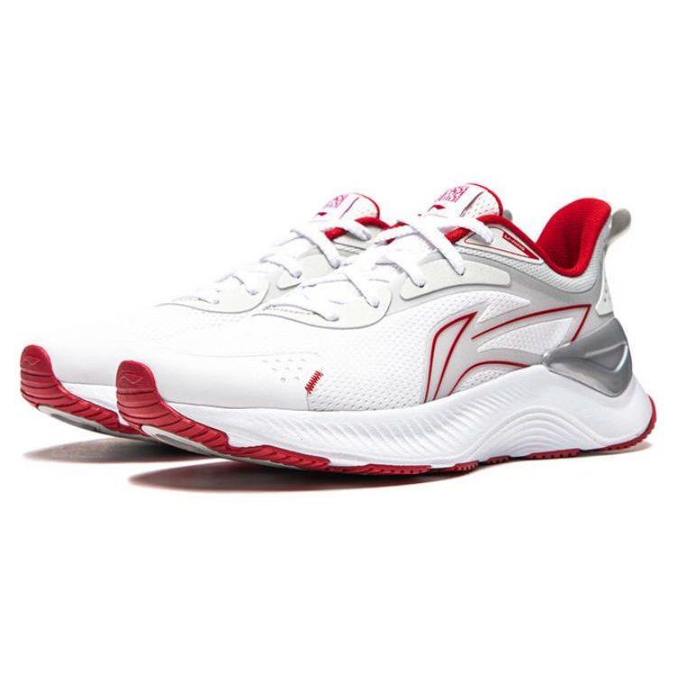 Li Ning Yue Ying 3.0 Minimalist Fashion Comfortable Versatile Shock Absorbing Non-Slip Low-Top Running Shoes Women Running Shoes White Red ARHU024-6