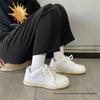 Autumn 2025 Hong Kong Style Lace-Up Sneakers: Trendy Men's and Women's Casual White Shoes