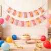 Happy Birthday Theme Party Flag Music Neon Star Festival Decoration Flag Party Decoration Banner