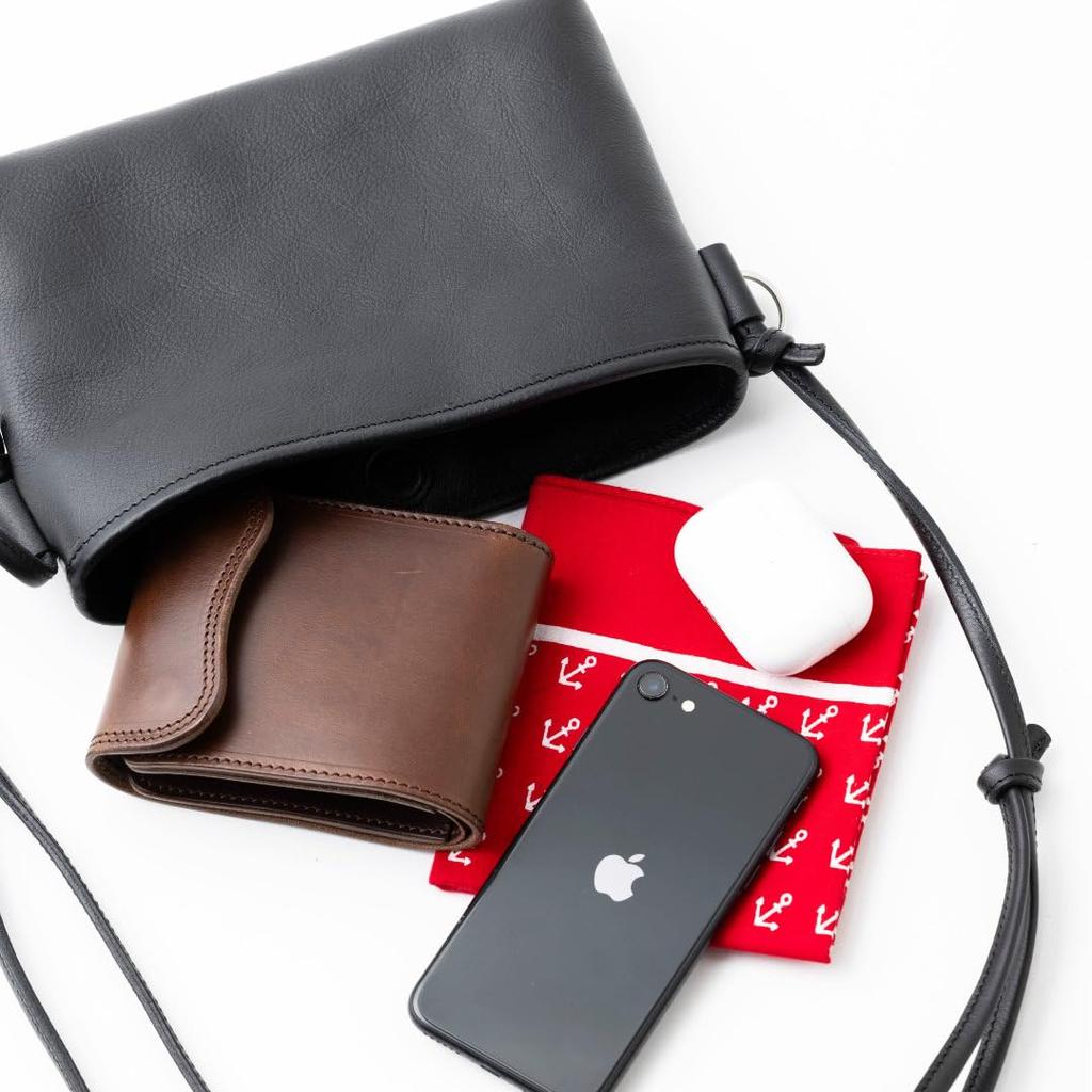 Sacoche Bag Genuine Leather Leather Small Thin Compact Unisex Made In Japan Brown Brown [ART BROWN] Men's