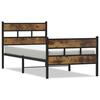 VidaXL Metal Bed Frames Without Mattress Smoked Oak 100x190 Cm 4017065