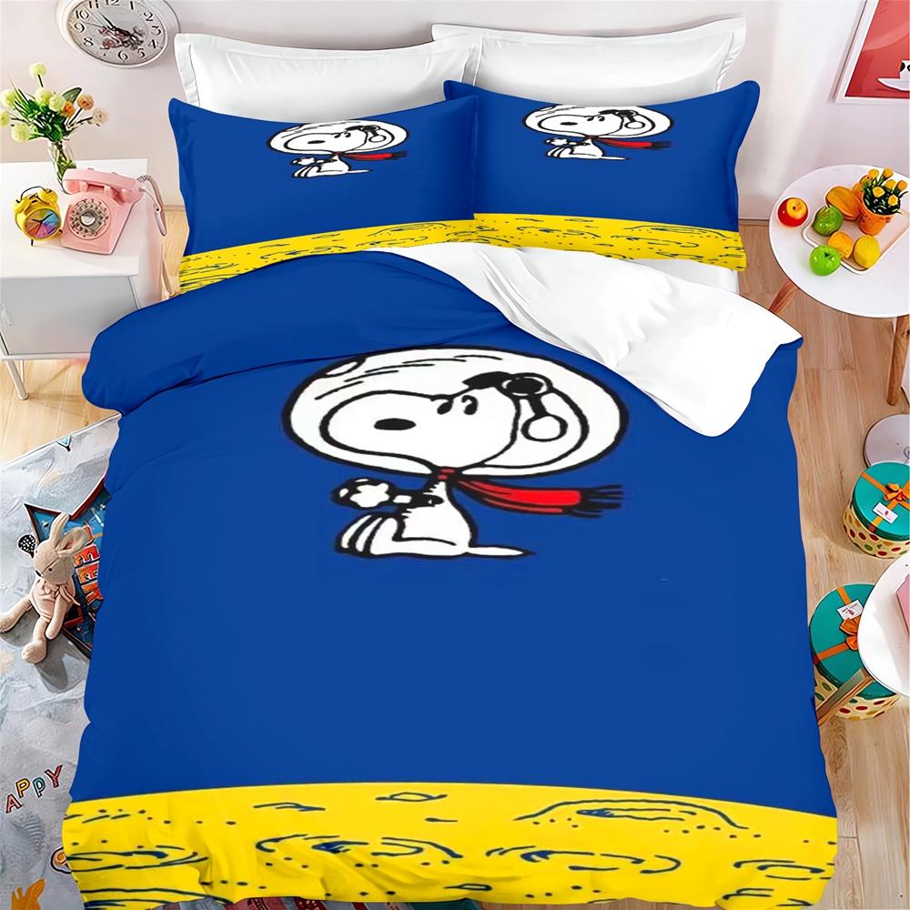 Happy Little Dog Duvet Cover Snoopy Set For Children Cartoon Anime Comforter King Size Bedding Queen And Twin,3D Printed Quilt