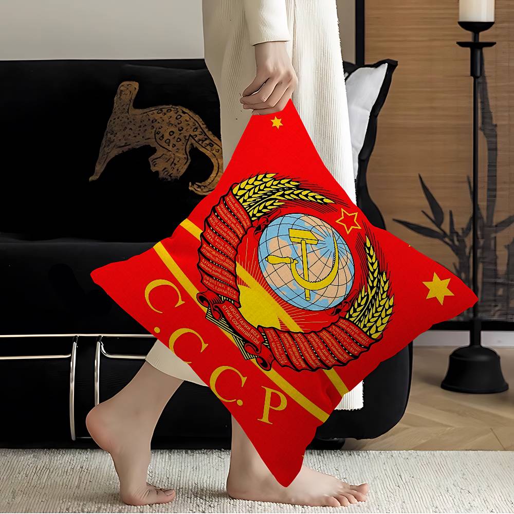 Cccp Ussr Soviet Pillow Cushion Cover Pillowcase Living Room Sofa Home Decor