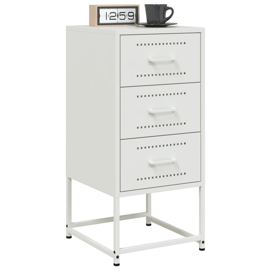 Nightstand White 36 x 39 x 78 cm Steel