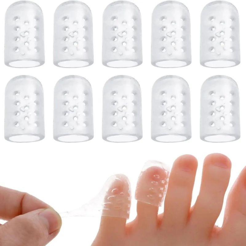 

20pcs Transparent Breathable Silicone Toe Protectors Prevent Blisters, Calluses And Corn, Comfortable With High Elasticity M