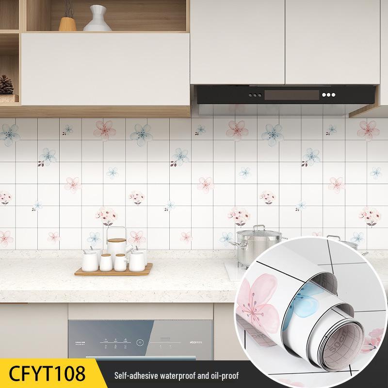 Autocollants muraux de cuisine résistants à l'huile et à l'eau: Papier peint pour cuisinière anti-moisissure, résistant aux hautes températures pour carrelage