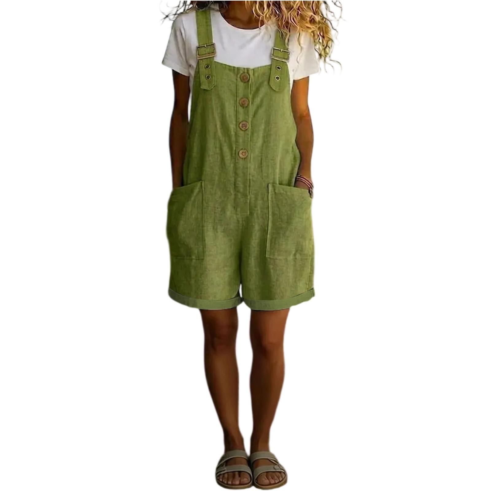 

Short Rompers For Women Deep V Neck Sleeveless Jumpsuit Loose Fit Work Overalls Dressy Casual Summer Jumpsuits L