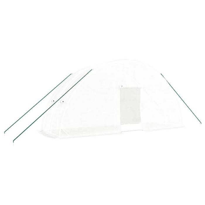 VidaXL Serre avec cadre en acier blanc 12 m² 6x2x2,85 m, polytunnel, serre à cadre froid, serre pour tomate, serre de 364091