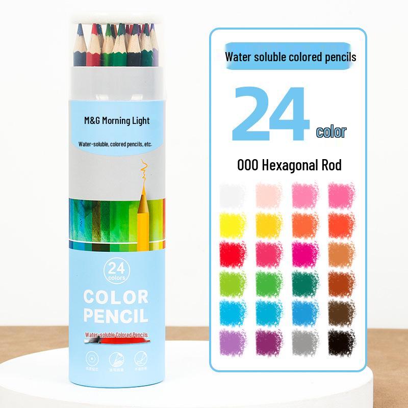 Morning Light No-Sharpen Water-Soluble & Oil-Based Colored Pencils for Kindergarten & Primary Students