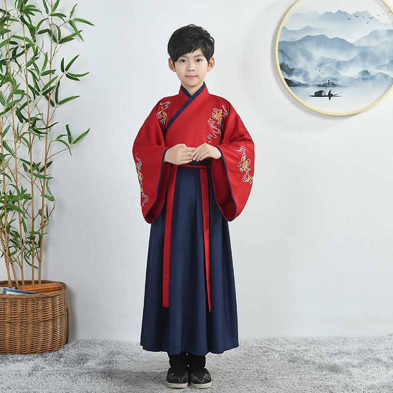 Traditional Hanfu Boys' Sinology Outfit: Ancient Costume for Primary School Performances