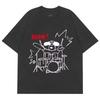 2026 Rock Dog Drumming Graffiti Printed Round-neck Short-sleeved Casual Loose-Fitting Shirt for Men and Women