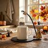 Fishing Ghost Tea Coaster Set Wooden Tea Bag Hanger Ornaments Tea Bag Stand  Holiday Party