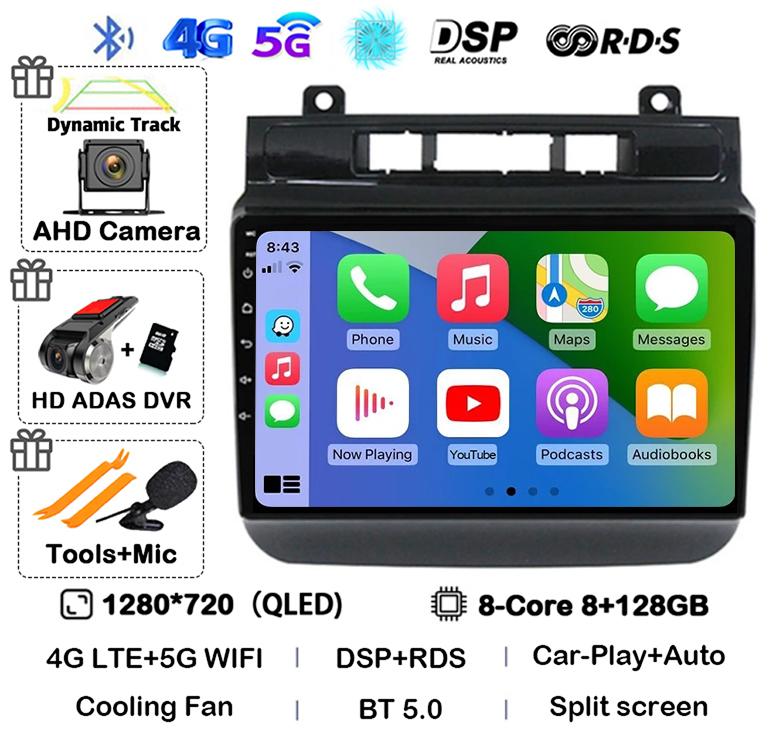 Android 14 Auto Carplay 4G WIFI Car Radio For Volkswagen Touareg FL NF 2010-2018 Multimedia Video Player Navigation Stereo GPS