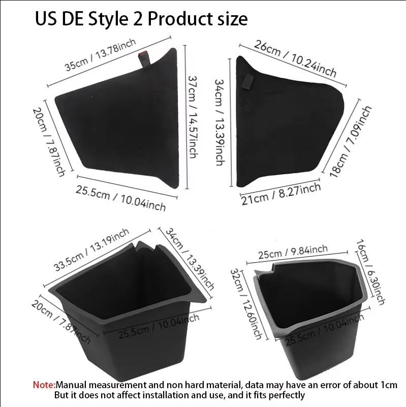 For Tesla Model Y Juniper 2025 KR Berlin/Austin 2024 Trunk Side Storage Box Cargo Organizer Bucket Flocking Mat Partition Board