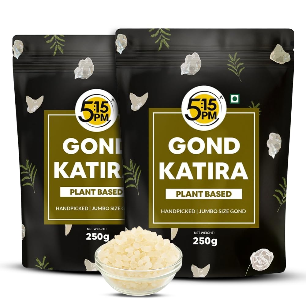 5:15 PM Gond Katira Pure Natural Edible Gum 250 g X Pack Of 2 For Traditional Sweets Drinks Cooking And Laddu Recipes