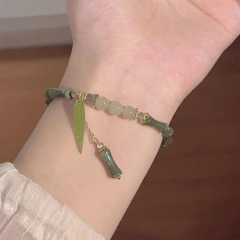 Natural Bead Woven Bracelet, Men's And Women's Hand Accessories Retro Adjustable Weaving