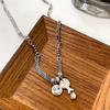 S925 Sterling Silver Heavy Industry Smiley Face Necklace Women's 2022 Retro Thai Silver Clavicle Chain