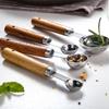 4Pcs Stainless Steel Wooden Handle Measuring Cups Spoons Baking Tools Coffee Bartending Scale Kitchen Accessories Set