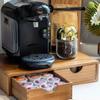 Coffee Pods Storage Drawer Holder Coffee Pod Organizer with 2 Drawers Retro Wooden Home Tabletop Storage Organization for Tea