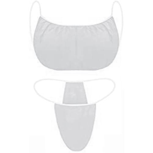 Miracroute 10-Piece Set of Disposable Nonwoven Paper Bra and Panties, Perfect for Aromatherapy, Oil, Lotion, Massage, and T-Back Use (White)