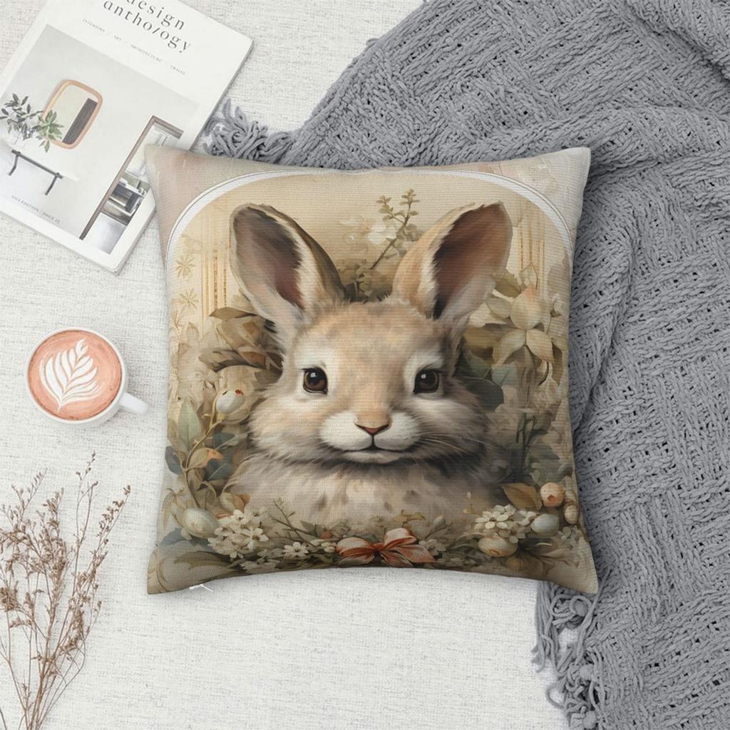 Capas de Almofada Coelhinho Ovos de Páscoa Capas de Almofada Decorativas Personalizadas Capa para Sofá de Casa 18"