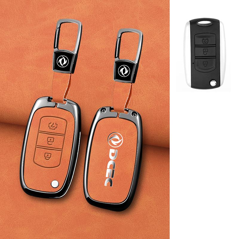 Car Remote Key Cover Case Shell For Dongfeng Dfm Dfsk Glory 580 F507 S30 H30 Ax7 Alloy Leather Protector Keychain Accessories