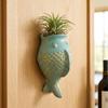 Adornos de Peces Estilo Rústico Macetero de Pared sin Taladro Cerámica Floral Decorativa Única Exterior